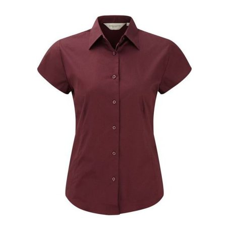 LADIES SHORT SLEEVE EASY CARE FITTED SHIRT