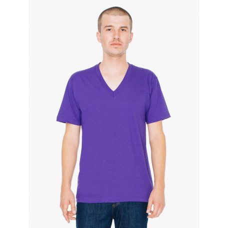 American Apparel AA2456 UNISEX FINE JERSEY V-NYAKÚ PÓLÓ S