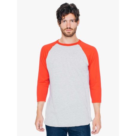 American Apparel AABB453 UNISEX POLY-COTTON 3/4 UJJÚ RAGLAN PÓLÓ 2XL