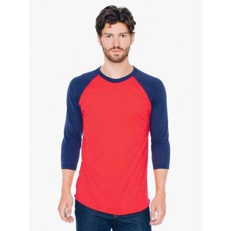 American Apparel AABB453 UNISEX POLY-COTTON 3/4 UJJÚ RAGLAN PÓLÓ 2XL