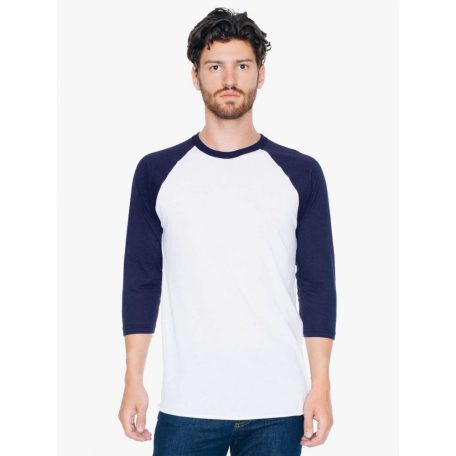 American Apparel AABB453 UNISEX POLY-COTTON 3/4 UJJÚ RAGLAN PÓLÓ L