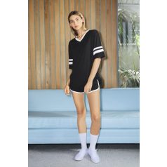   American Apparel AARSABB4481 UNISEX POLY-COTTON V-NYAKÚ FUTBALL PÓLÓ S