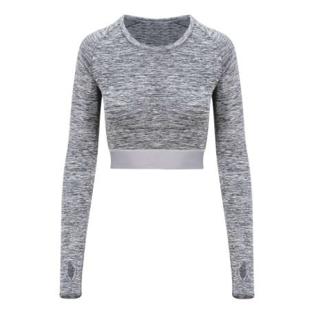 Just Cool JC039 WOMEN'S LONG SLEEVE CROP T L