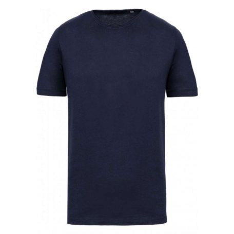 KA398 MEN'S SHORT-SLEEVED ORGANIC T-SHIRT WITH RAW EDGE NECKLINE