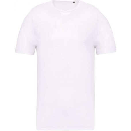 KA398 MEN'S SHORT-SLEEVED ORGANIC T-SHIRT WITH RAW EDGE NECKLINE