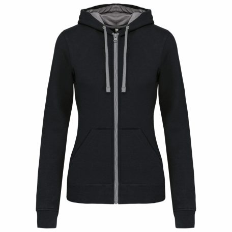 Kariban KA467 LADIES’ CONTRAST HOODED FULL ZIP SWEATSHIRT 2XL