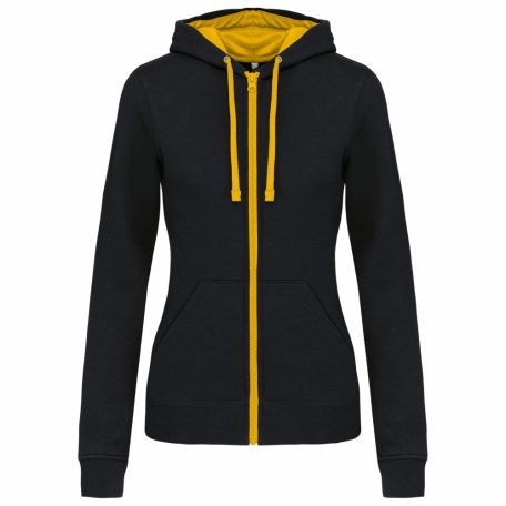 Kariban KA467 LADIES’ CONTRAST HOODED FULL ZIP SWEATSHIRT 2XL