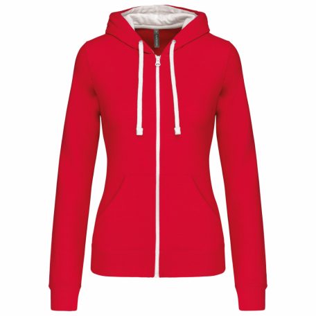 Kariban KA467 LADIES’ CONTRAST HOODED FULL ZIP SWEATSHIRT 2XL