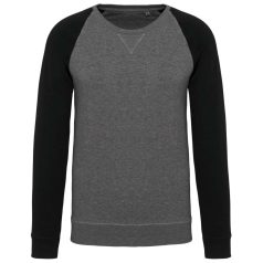   KA491 MEN'S TWO-TONE ORGANIC CREW NECK RAGLAN SLEEVE SWEATSHIRT