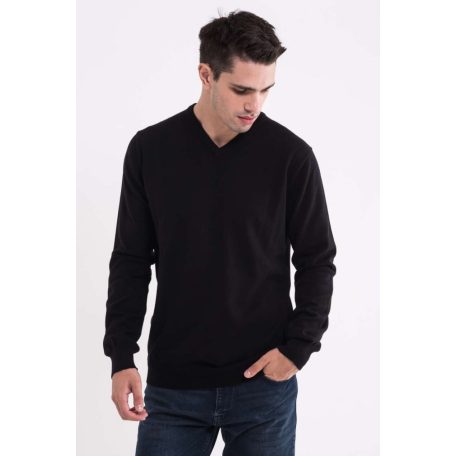 LW9133 MEN’S V-NECK FINE GAUGE COTTON PULLOVER