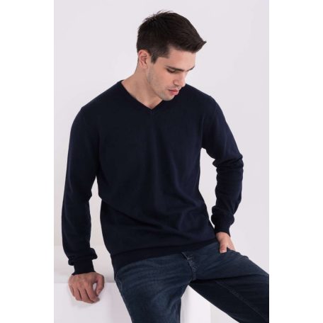 LW9133 MEN’S V-NECK FINE GAUGE COTTON PULLOVER