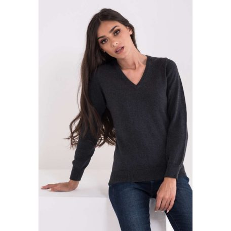 LWL9133 LADIES’ V-NECK FINE GAUGE COTTON PULLOVER