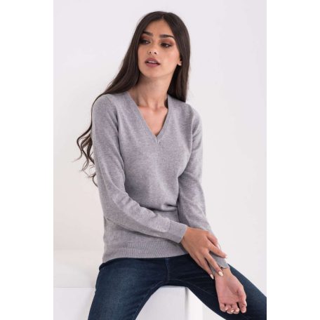 LWL9133 LADIES’ V-NECK FINE GAUGE COTTON PULLOVER