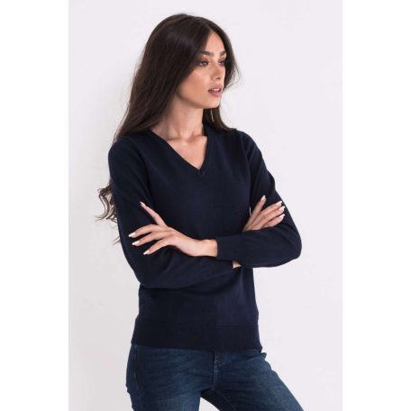 LWL9133 LADIES’ V-NECK FINE GAUGE COTTON PULLOVER