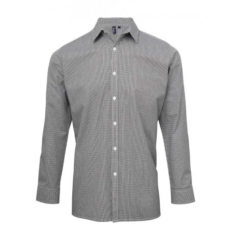 PR220 MEN'S LONG SLEEVE GINGHAM COTTON MICROCHECK SHIRT