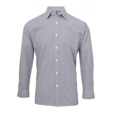 PR220 MEN'S LONG SLEEVE GINGHAM COTTON MICROCHECK SHIRT