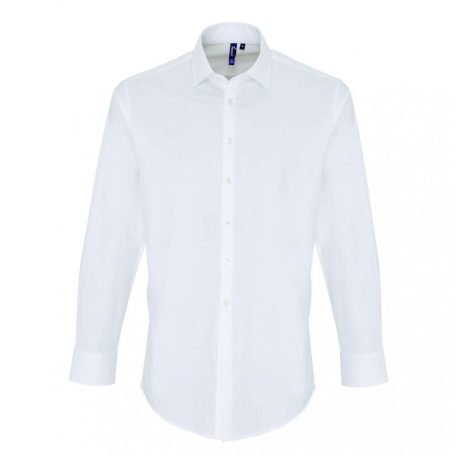 PR244 MEN'S STRETCH-FIT COTTON POPLIN LONG SLEEVE SHIRT