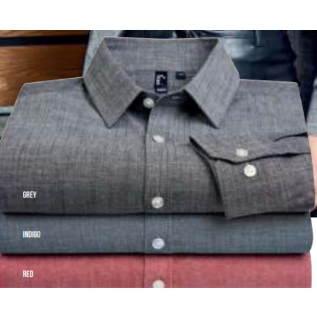 PR245 MEN'S COTTON SLUB CHAMBRAY LONG SLEEVE SHIRT