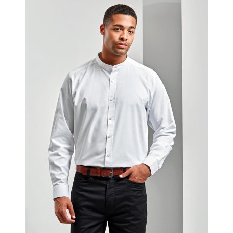 PR258 BANDED COLLAR 'GRANDAD' LONG SLEEVE SHIRT