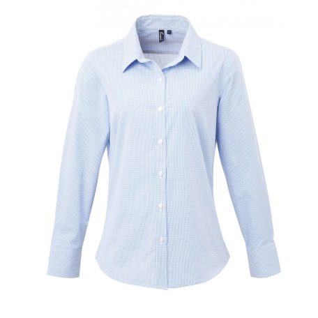 PR320 WOMEN'S LONG SLEEVE GINGHAM MICROCHECK SHIRT