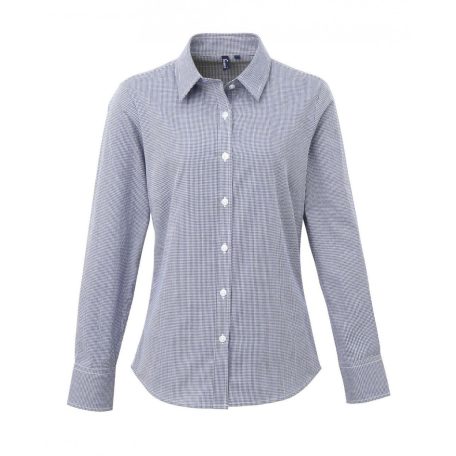 PR320 WOMEN'S LONG SLEEVE GINGHAM MICROCHECK SHIRT