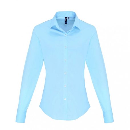 PR344 WOMEN'S STRETCH-FIT COTTON POPLIN LONG SLEEVE SHIRT