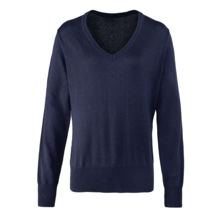 PR696 WOMEN'S KNITTED V-NECK SWEATER