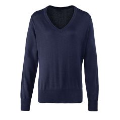 PR696 WOMEN'S KNITTED V-NECK SWEATER